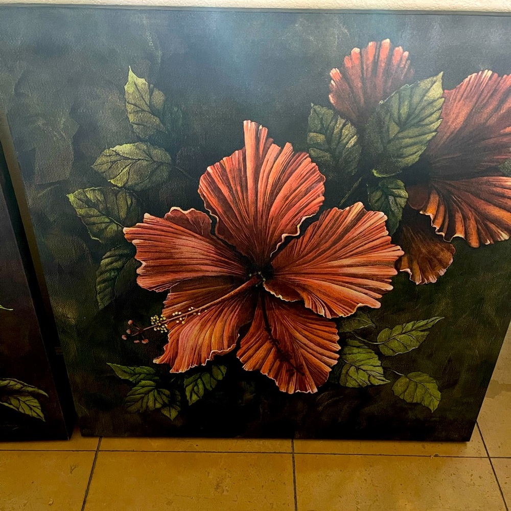Tropical Canvas Art purchased new in Port Isabel Texas,  $250.00 each